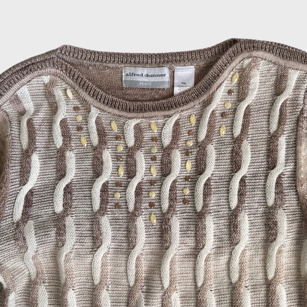 Alfred Dunner Petite Textured Knit Sweater - Picture 5 of 7